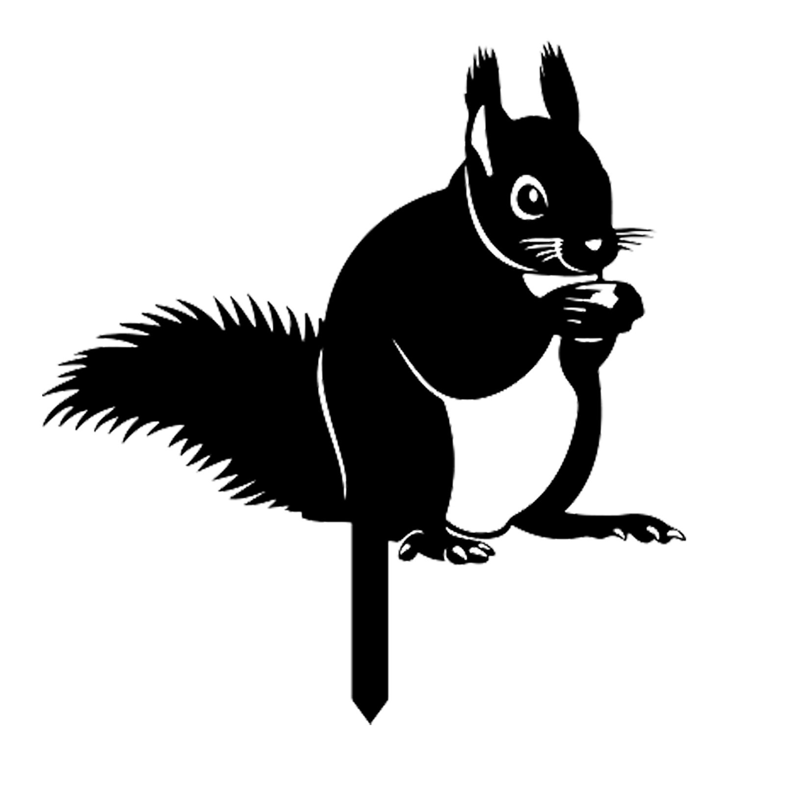 Beautiful outdoor art rabbit and squirrel metal statue peg figure insertion into the yard decoration this mansion black lawn decoration