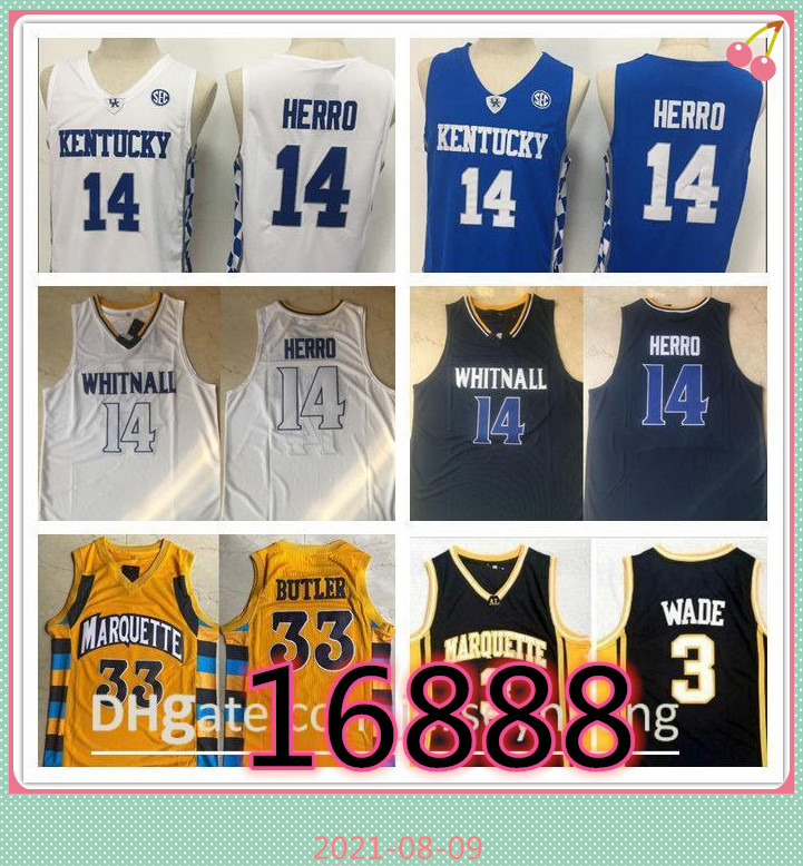 Basketball Jersey NCAA Kentucky Wildcats Tyler Herro 14 College jerseys shirts Whitnallstitched MARQUETTE Jimmy Golden Eagles WADE Butler
Basketball Jersey NCAA Kentucky Wildcats Tyler Herro 14 College jerseys shirts Whitnallstitched MARQUETTE Jimmy Golden Eagles WADE Butler