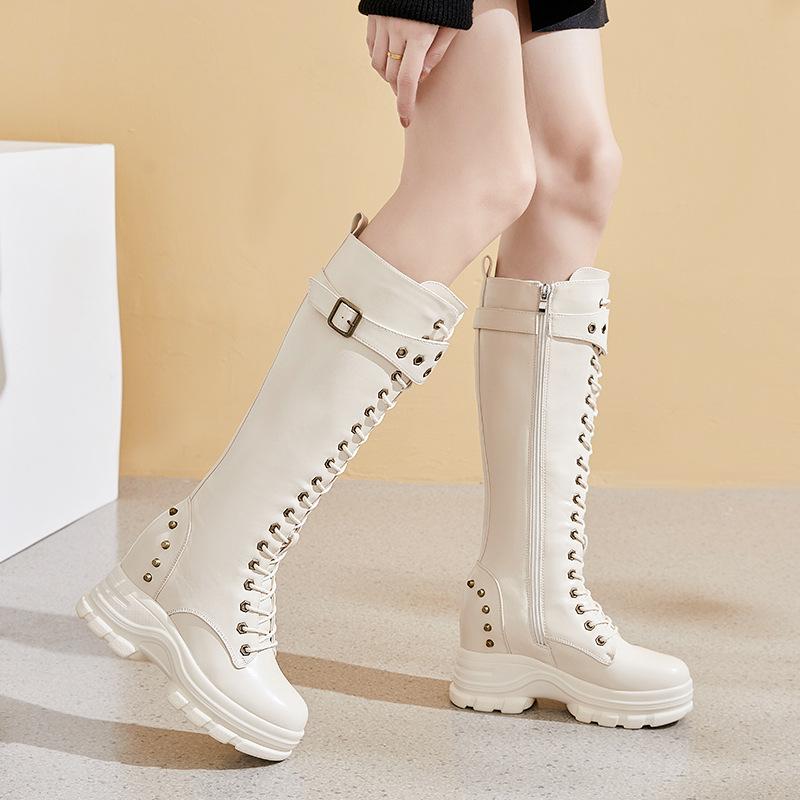 Boots 2021 Autumn/Winter Women' Plus Velvet Knight For Girls Thick Sole Zipper Raise Buckle Rivets, Black;grey
Boots 2021 Autumn/Winter Women' Plus Velvet Knight For Girls Thick Sole Zipper Raise Buckle Rivets, Black;grey