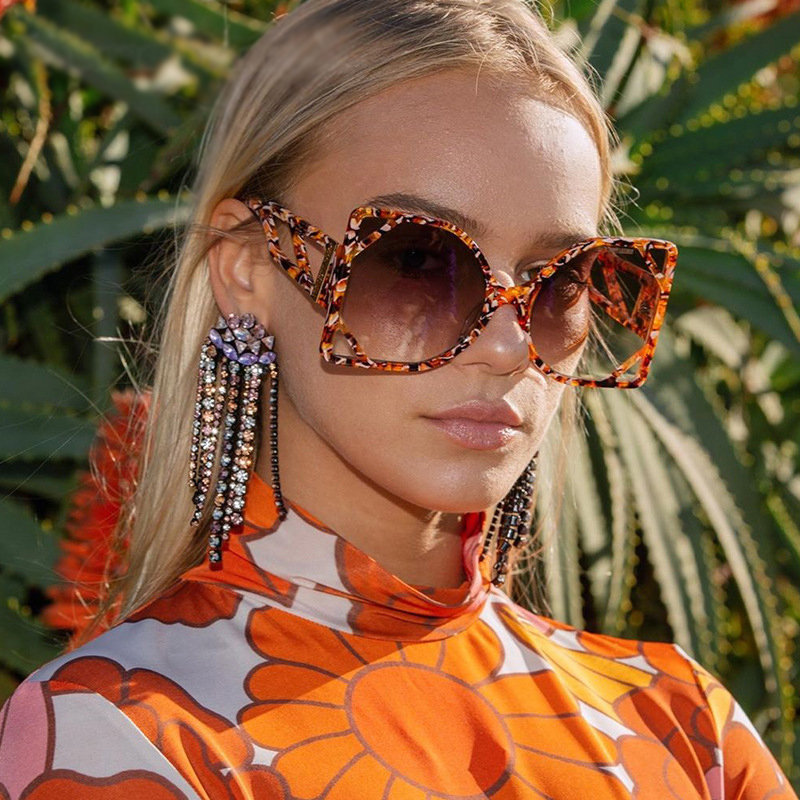 Street Fashion Sun Glasses Man Woman Unisex Sunglasses Unique Personality Large Frame UV400 Full Frame 6 Color Optional