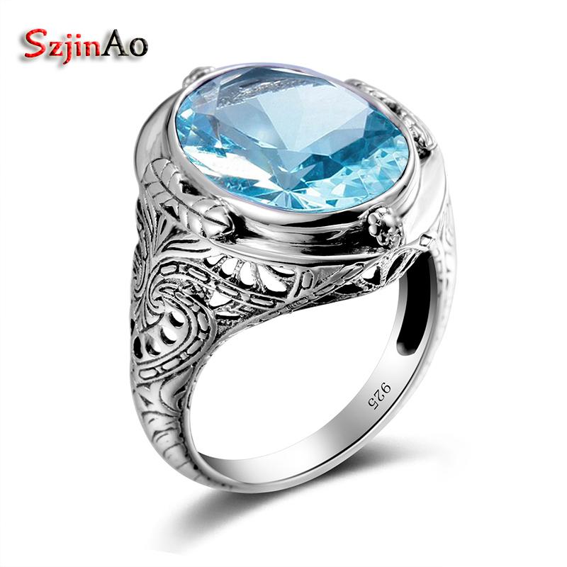 Cluster Rings Szjinao Luxury Aquamarine Bride Wedding Pure 100% 925 Silver For Women Retro Birthstone Female Jewelry Handmade Gift, Golden;silver
Cluster Rings Szjinao Luxury Aquamarine Bride Wedding Pure 100% 925 Silver For Women Retro Birthstone Female Jewelry Handmade Gift, Golden;silver