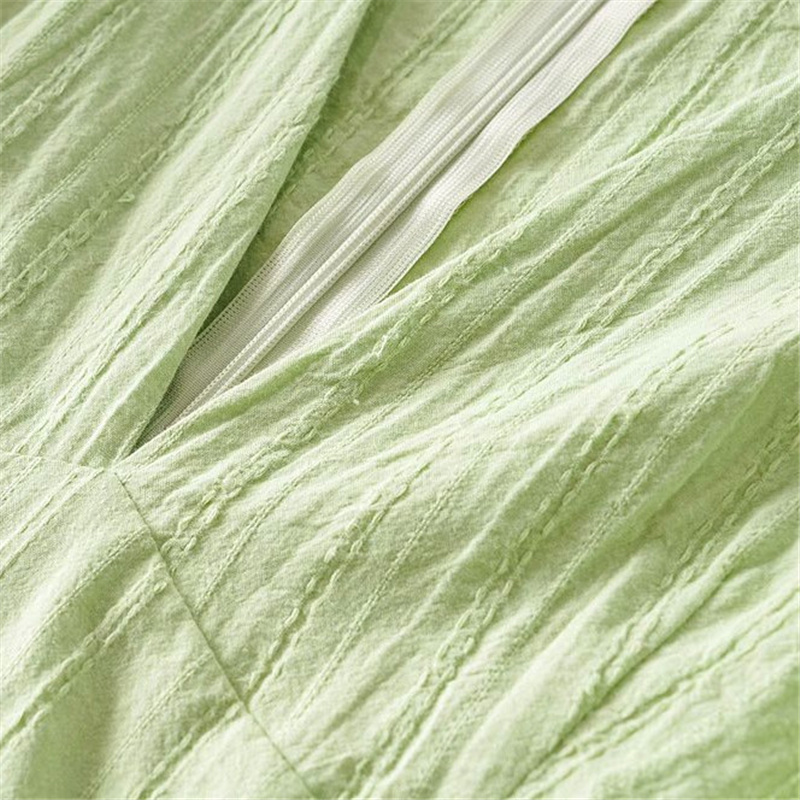 Casual Woman Green Puff Sleeve V Neck Cotton Short Rompers Summer Chic Ladies Soft Zipper Romper Female Beach 210515