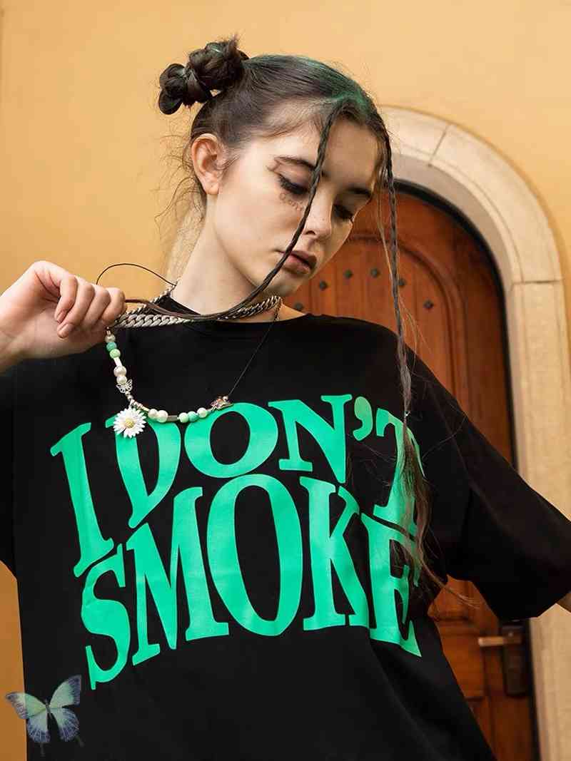 No Smoking T-shirt Men Women Tops I Don't Smoke T Shirt 210420