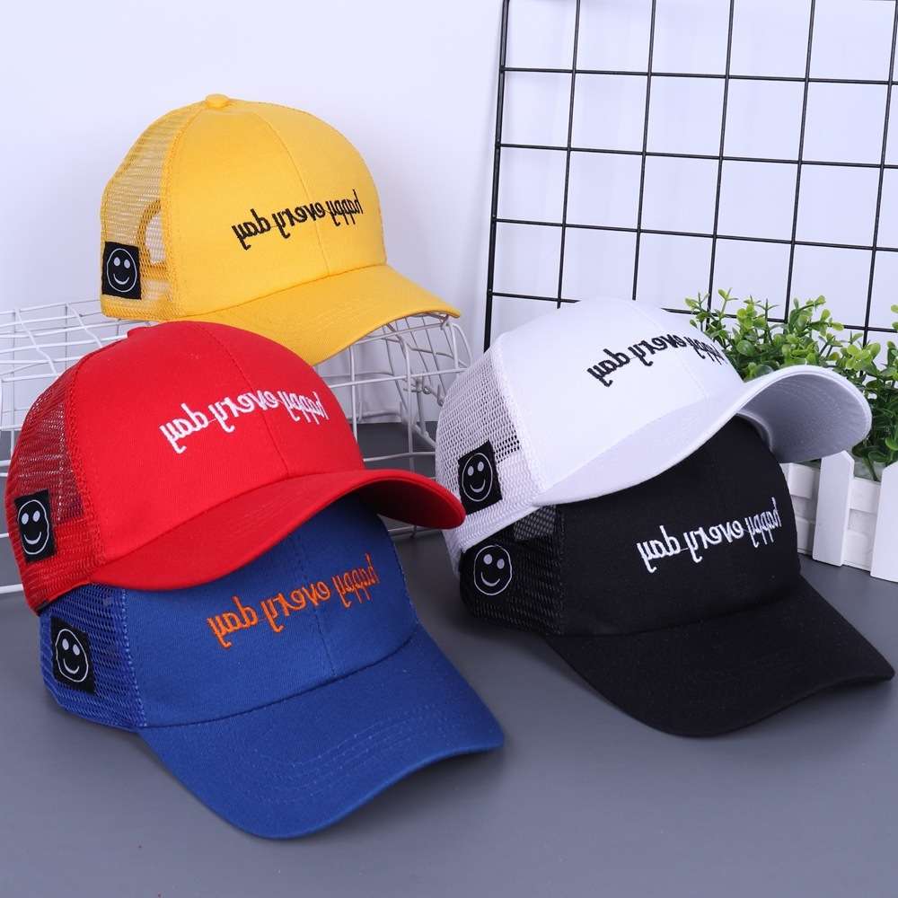 Children's summer embroidered letter smiley face baseball NET boys and girls' Sun hat Baby Cap, Yellow
Children's summer embroidered letter smiley face baseball NET boys and girls' Sun hat Baby Cap, Yellow