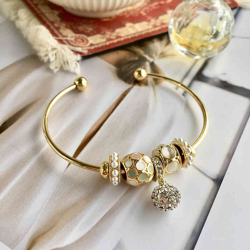 Charm Bracelets 56 Micro Inlaid Zircon Oil Dripping Glass Bracelet