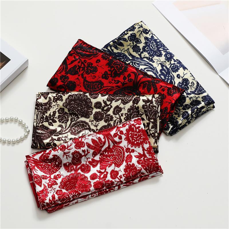 Summer Silk Scarf Foulard Lady Hair Band Female Bandana Women Head Wraps And Shawl Print Neckerchief Large Hijab Scarves, Blue;gray
Summer Silk Scarf Foulard Lady Hair Band Female Bandana Women Head Wraps And Shawl Print Neckerchief Large Hijab Scarves, Blue;gray
