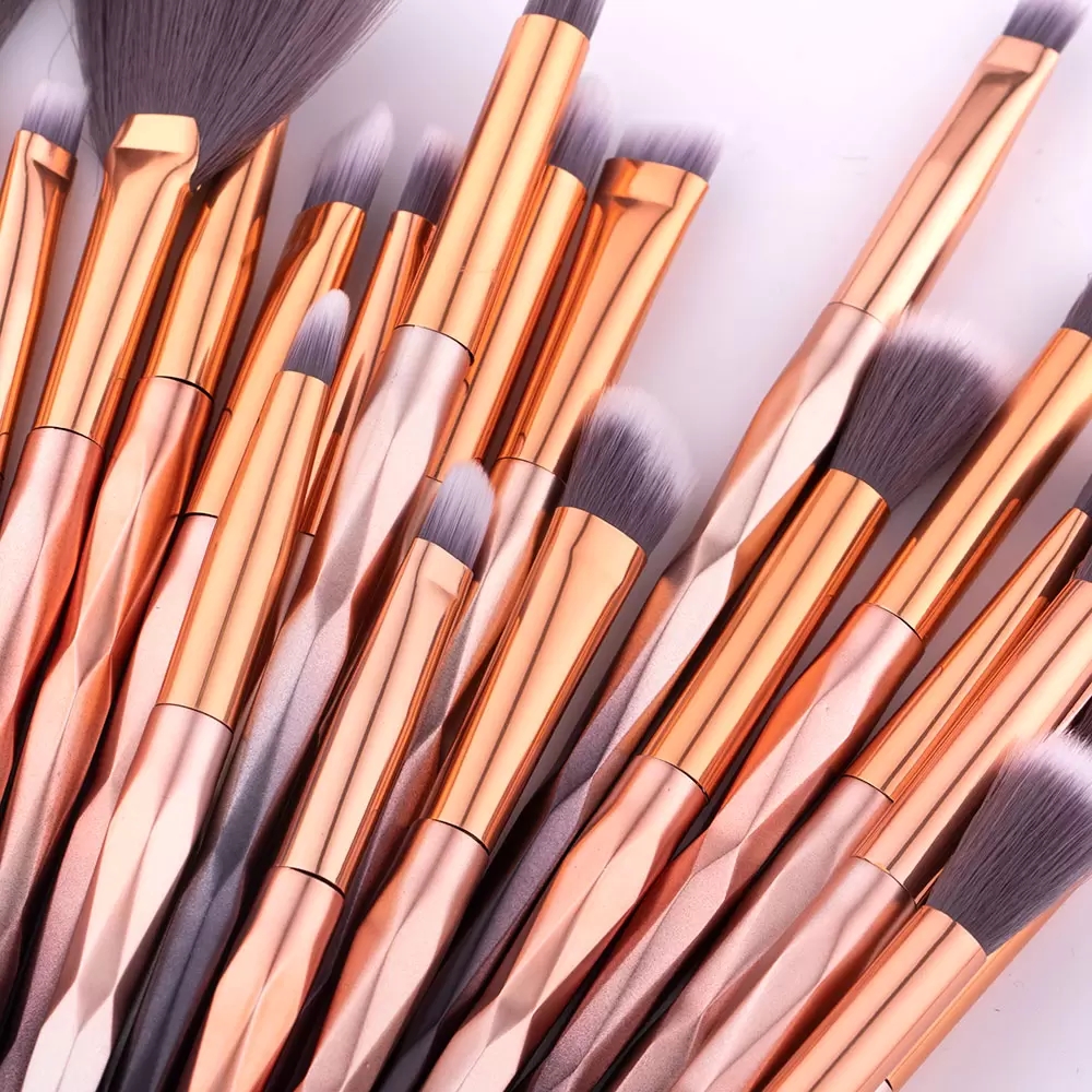 Makeup Brush Set 20pcs diamond gradient beauty tools to be used for Powder Eye Shadow Foundation Blend Blush Lip Brush Eyes Eyeliner Eyelash Eyebrow b