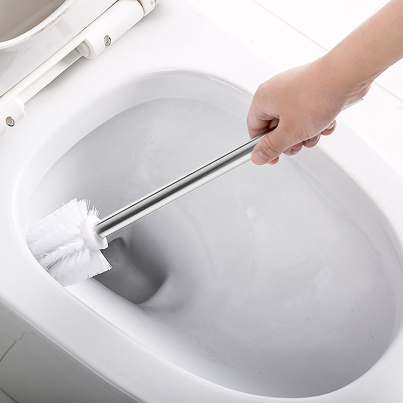 ABS Toilet Brush and Holder Wall-mounted Bathroom Accessories Sets Strong And No Hair Loss Punch-free Long Handle Cleaning 210423