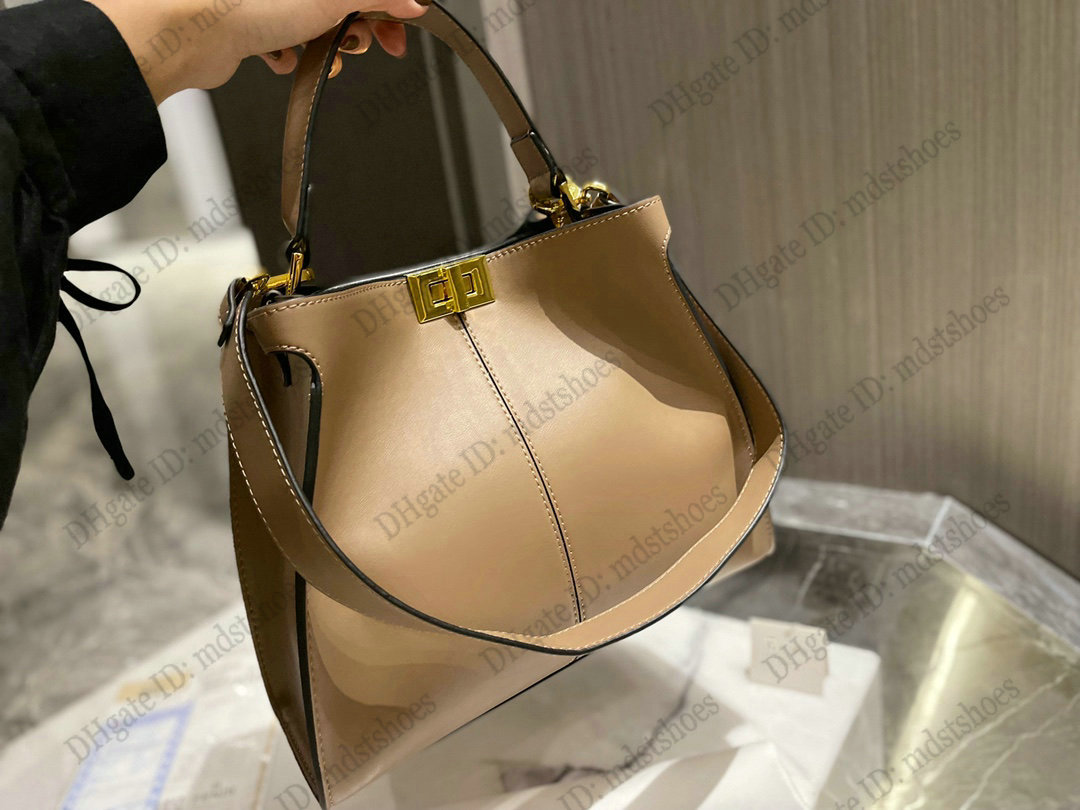 Peekaboo Bags Womens Designer Brown Leather Tote Handle Bag With Twist Lock Luxurys Business Shopping CrossBody
Peekaboo Bags Womens Designer Brown Leather Tote Handle Bag With Twist Lock Luxurys Business Shopping CrossBody