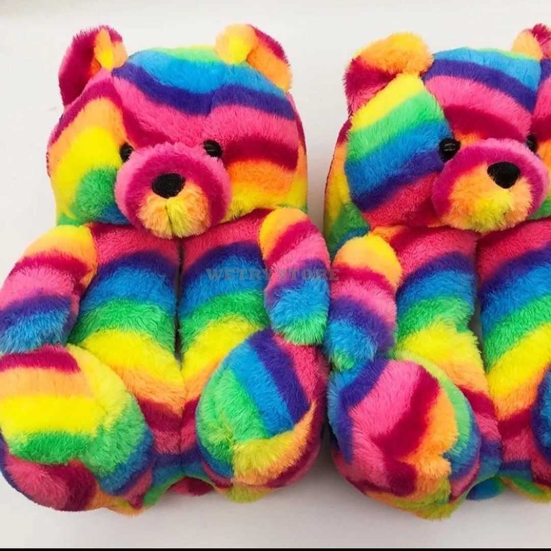 Women's Teddy Cear Fluffy Slippers Ladies Cartoon Bear Furry Cotton Shoes Female House Warm Fur Shoes Girl's Cute Pluse Slides P0828, Small size
Women's Teddy Cear Fluffy Slippers Ladies Cartoon Bear Furry Cotton Shoes Female House Warm Fur Shoes Girl's Cute Pluse Slides P0828, Small size