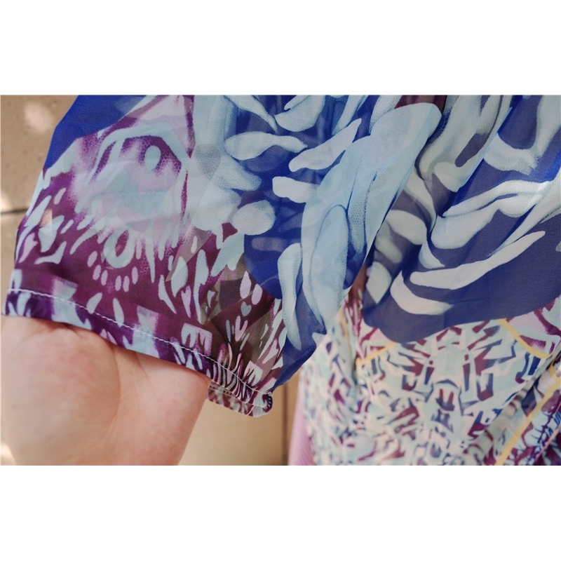Chiffon Beach Cover up Tunics for Print Bikini Saida Praia wear Pareo Swimsuit #Q550 210420