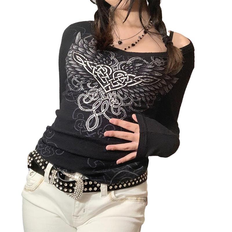 Women' T-Shirt 2021 Autumn Women Wing Print Long Sleeve O-neck Clothes Pullovers Knitted Bottoming Shirt For All Occasions, As show
Women' T-Shirt 2021 Autumn Women Wing Print Long Sleeve O-neck Clothes Pullovers Knitted Bottoming Shirt For All Occasions, As show