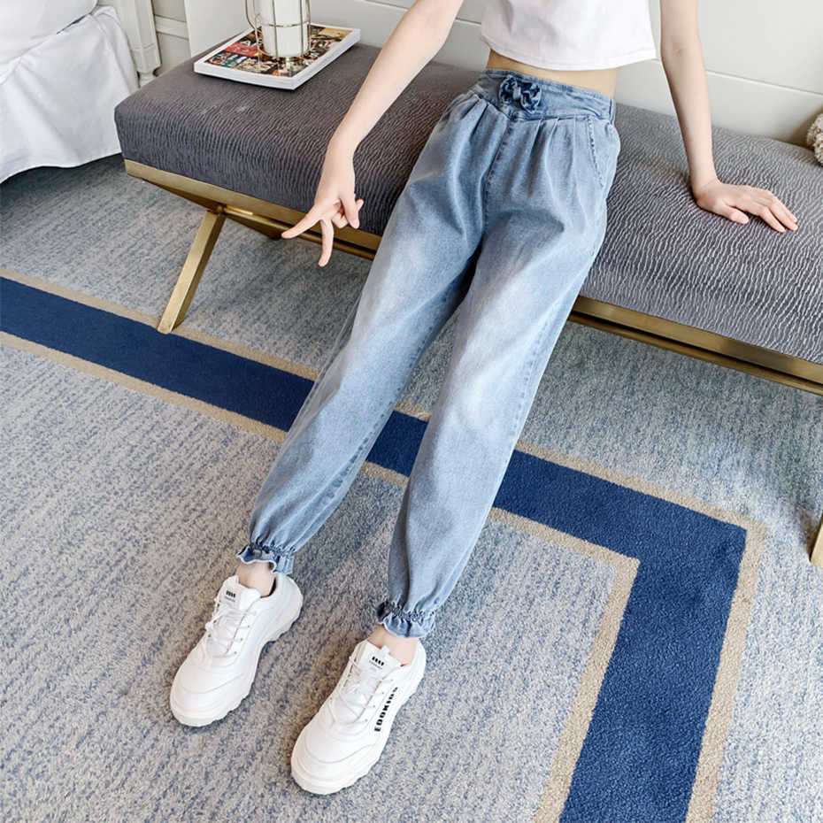 Girls Jeans Bow Kids Casual Style Children Spring Autumn Children's Clothes 6 8 10 12 14 210527