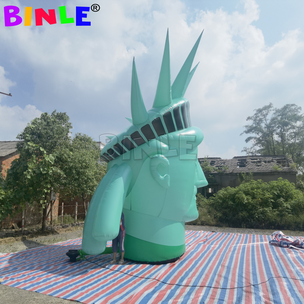 Jumbo 20ft Giant inflatable statue of liberty head balloon man sculpture for advertisement and decoration