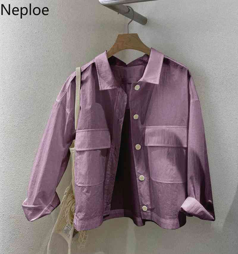 Neploe Women Tops Korean Fashion Shirts Summer Sun Protection Blouses Loose Casual Blouse See Through White Blusas Mujer 210422