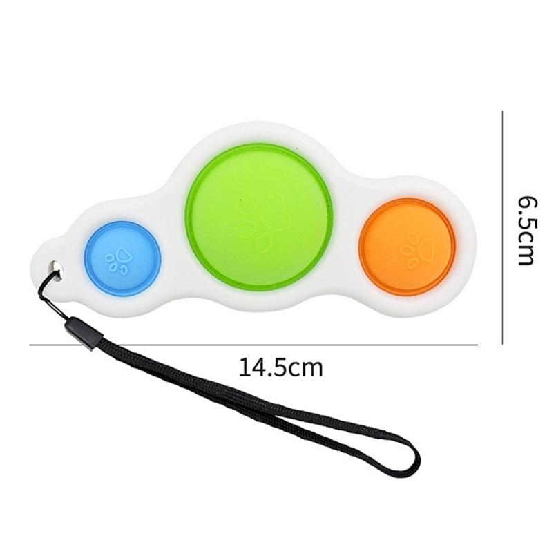 26 Styles Finger Fun Fidget Bubble Toys Push Simple Dimple Key Ring Sensory Squeeze Balls Keychain Unicorn Flower Butterfly