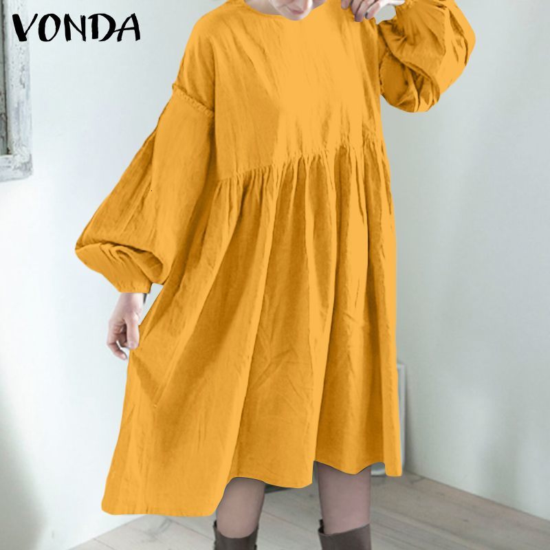 Women' Blouses & Shirts 2021 Spring O Neck Dresses Midi Robe VONDA Fashion Loose Dress Long Lantern Sleeve Bohemian Ruffled Sundr, Black
Women' Blouses & Shirts 2021 Spring O Neck Dresses Midi Robe VONDA Fashion Loose Dress Long Lantern Sleeve Bohemian Ruffled Sundr, Black