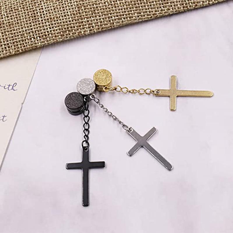 Stud 6 Pairs Of Earrings Stainless Steel Magnetic Clip Round Frosted Nonpierced Pendant Unisex8536767