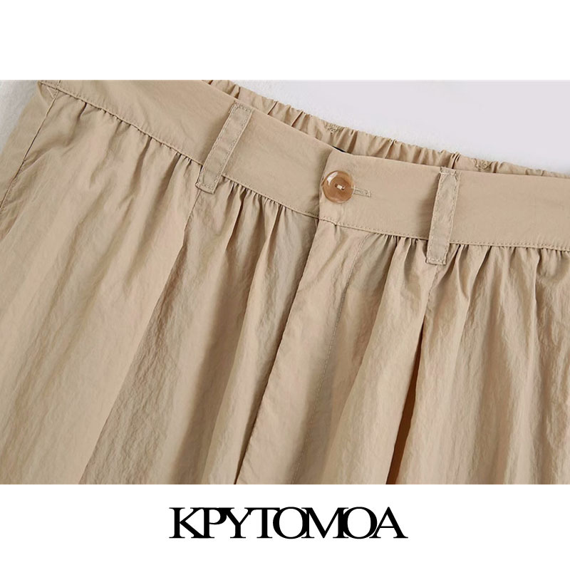 Women Chic Fashion High Waisted Cozy Pants Zipper Fly Elastic Hem Female Ankle Trousers Pantalones Mujer 210420