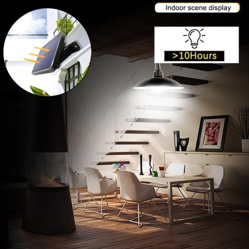 Solar Pendant Lamp Outdoor/Indoor 3M Cable Powered Hanging Shed Lights With Remote Control For Sheds Yards Garden Outdoor Wall Lamps