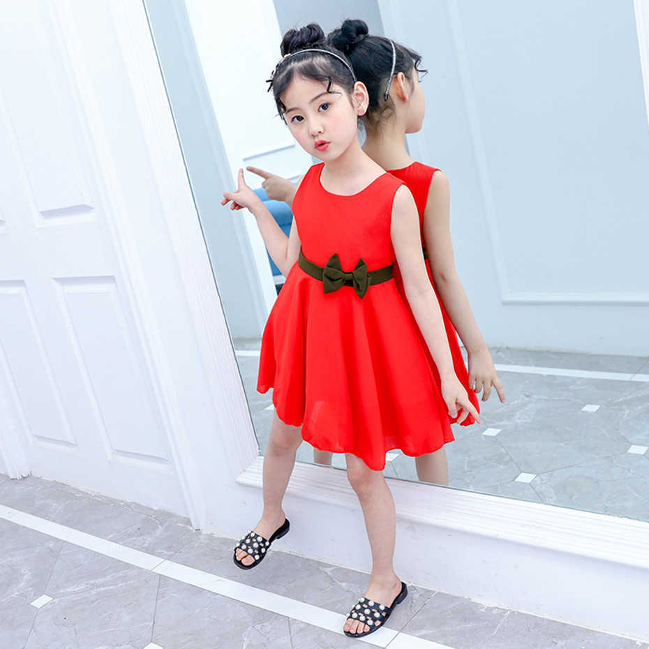 Dress For Girls Big Bow es Patchwork Party Child Summer Children's Clothing 6 8 10 12 14 210528