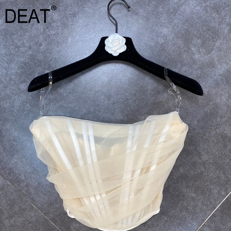 Spring Arrivals Solid Color Orgaza Decoration Fishbone Collect Waist Strapless Vest MZ430 210525, Creamy-white
Spring Arrivals Solid Color Orgaza Decoration Fishbone Collect Waist Strapless Vest MZ430 210525, Creamy-white