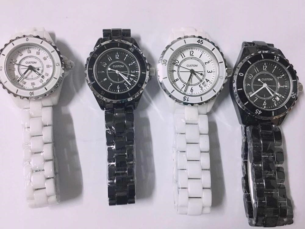 Classic luxury brand design couple ceramic watch black white cz diamond inlay women men clock brand logo quartz watches 33mm 38m, As photo
Classic luxury brand design couple ceramic watch black white cz diamond inlay women men clock brand logo quartz watches 33mm 38m, As photo