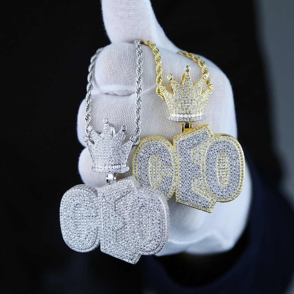 CEO Pendant Necklace For Men Top Quality Micro Pave 5A CZ Ceo Collection Hip Hop Rock Punk Jewelry