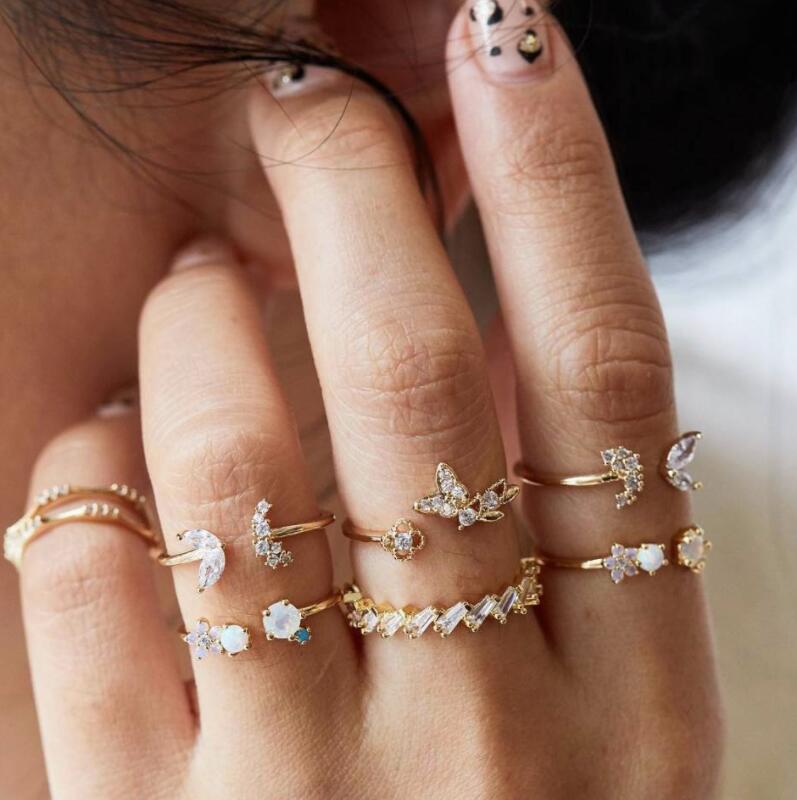 Bohemia 7-piece Diamond ring Set Butterfly flower women's Vintage Wedding CrystaJewelleryl
Bohemia 7-piece Diamond ring Set Butterfly flower women's Vintage Wedding CrystaJewelleryl