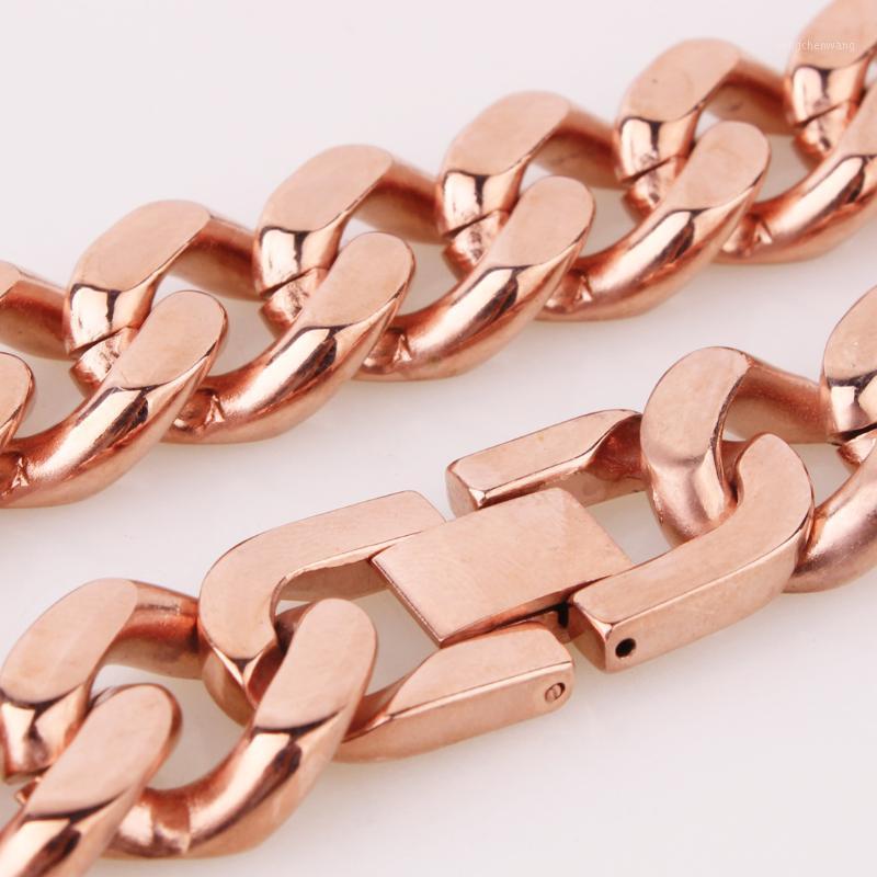 15mm 7-40'' Fashion Stainless Steel Link Elegant Rose Gold Cuban Curb Chain Mens Womens Necklace Or Bracelet Jewelry Xmas Gift Chains
15mm 7-40'' Fashion Stainless Steel Link Elegant Rose Gold Cuban Curb Chain Mens Womens Necklace Or Bracelet Jewelry Xmas Gift Chains