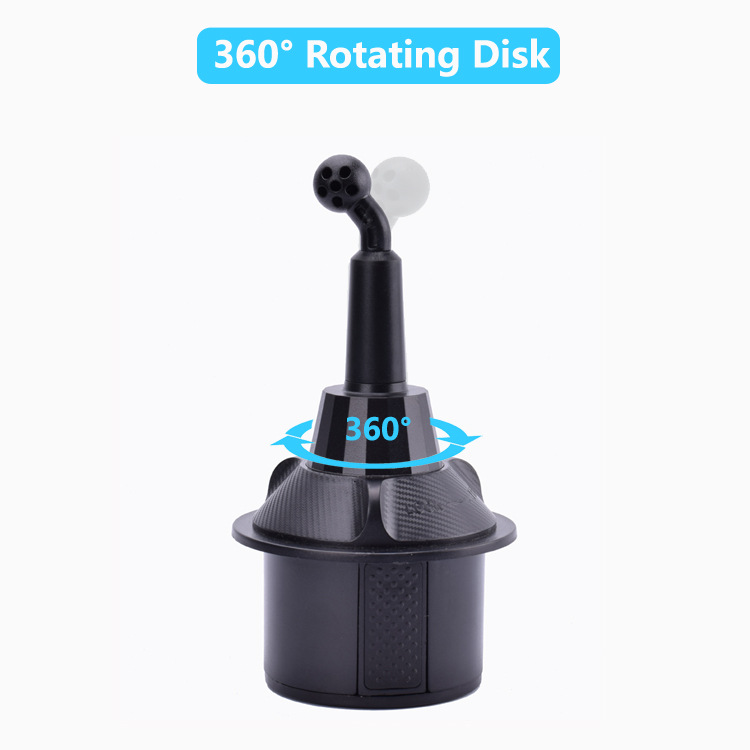 360 Degree Car Cup Holder Mobile Phone Mount Adjustable Angle Height Stand for IPhone Samsung Cellphone