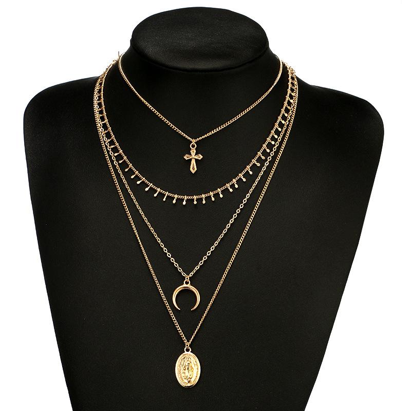 Chokers Ltumbe Boho Style Multi Layer Sequins Tassel Necklaces For Women Vintage Big Crescent Cross Pendant Party Gift Jewelry
Chokers Ltumbe Boho Style Multi Layer Sequins Tassel Necklaces For Women Vintage Big Crescent Cross Pendant Party Gift Jewelry
