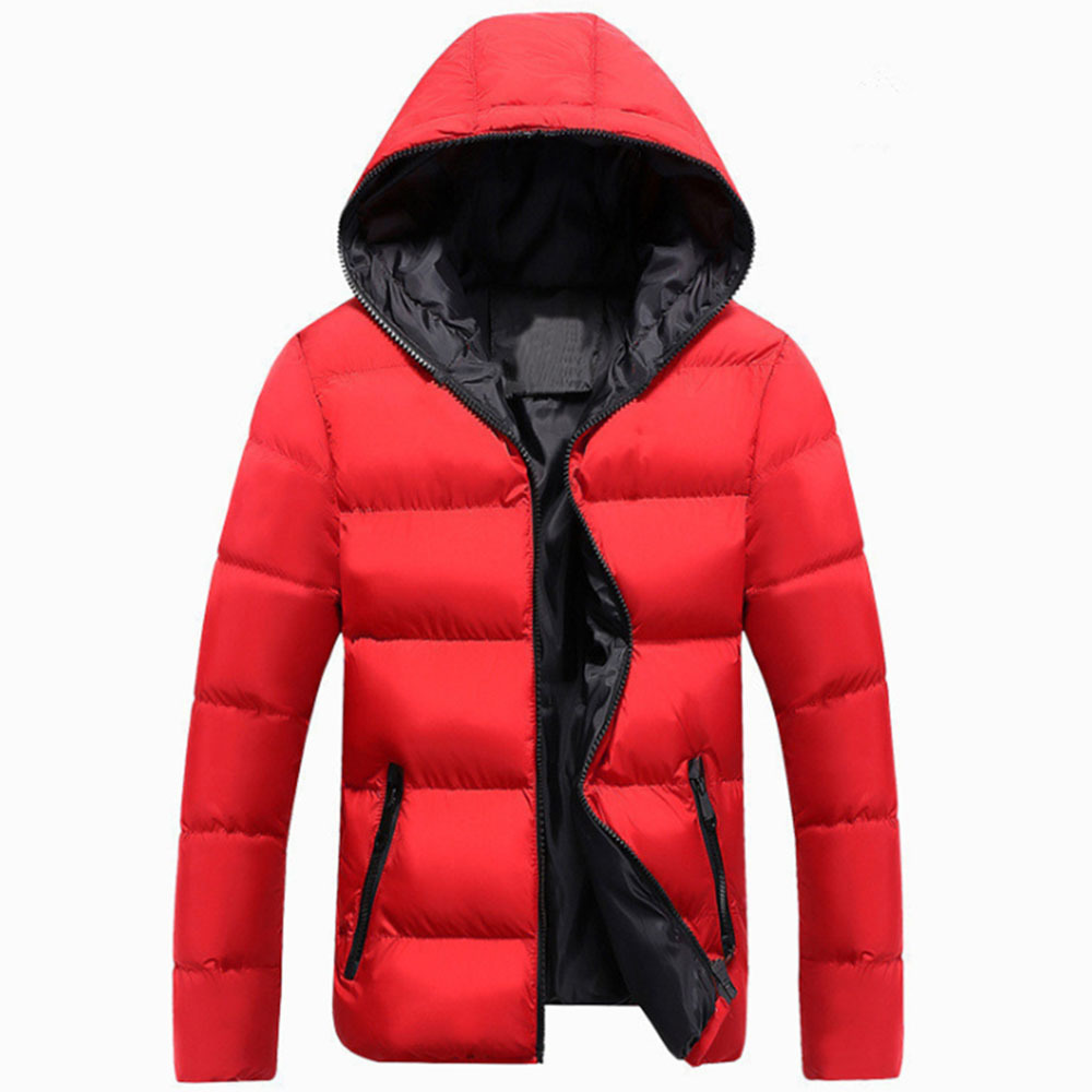 Men Winter Casual Hooded Thick Padded Jacket Zipper Slim Men And Women Coats Men Parka Outwear Warm JK18053 210518