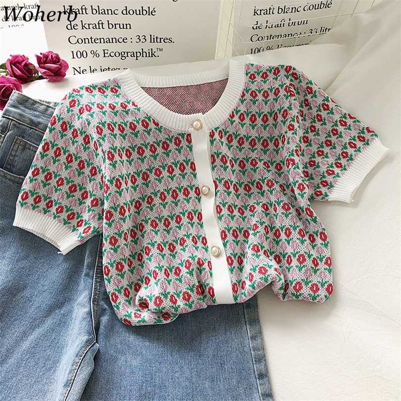 Woherb Sweaters Fashion Women Floral Cropped Sweater Thin Tops Loose Vintage Knit Cardigans Korean Clothes Cute Cardigan Pearl 211018, Photo color
Woherb Sweaters Fashion Women Floral Cropped Sweater Thin Tops Loose Vintage Knit Cardigans Korean Clothes Cute Cardigan Pearl 211018, Photo color