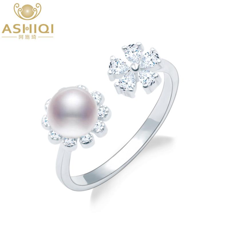 Cluster Rings ASHIQI 925 Sterling Silver Flower 6-7mm Natural Freshwater Pearl Ring Clear Zircon Resizable Open Finger For Women Jewelry, Golden;silver
Cluster Rings ASHIQI 925 Sterling Silver Flower 6-7mm Natural Freshwater Pearl Ring Clear Zircon Resizable Open Finger For Women Jewelry, Golden;silver