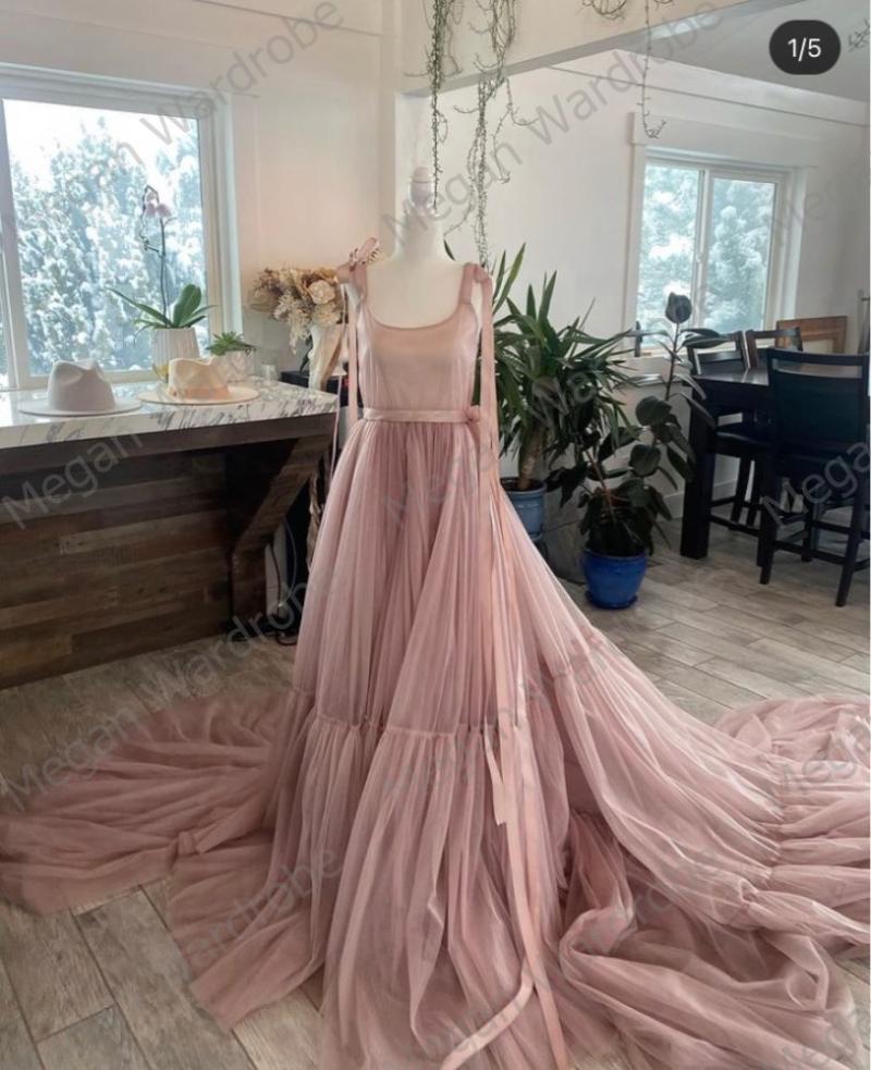 Casual Dresses Charming See Thru Tulle Square Collar Women A-Line Draped Formal Dress With Long Train Dressing Real Image Vestiti, Beige
Casual Dresses Charming See Thru Tulle Square Collar Women A-Line Draped Formal Dress With Long Train Dressing Real Image Vestiti, Beige
