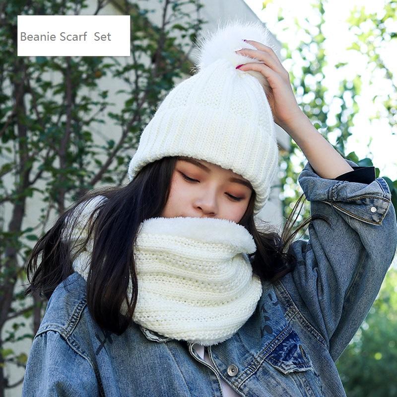 Hats, Scarves & Gloves Sets Winter Women Scarf Beanie Hats Two Piece Knitted Caps Fleece Lining For Warm Windproof And, Blue;gray
Hats, Scarves & Gloves Sets Winter Women Scarf Beanie Hats Two Piece Knitted Caps Fleece Lining For Warm Windproof And, Blue;gray
