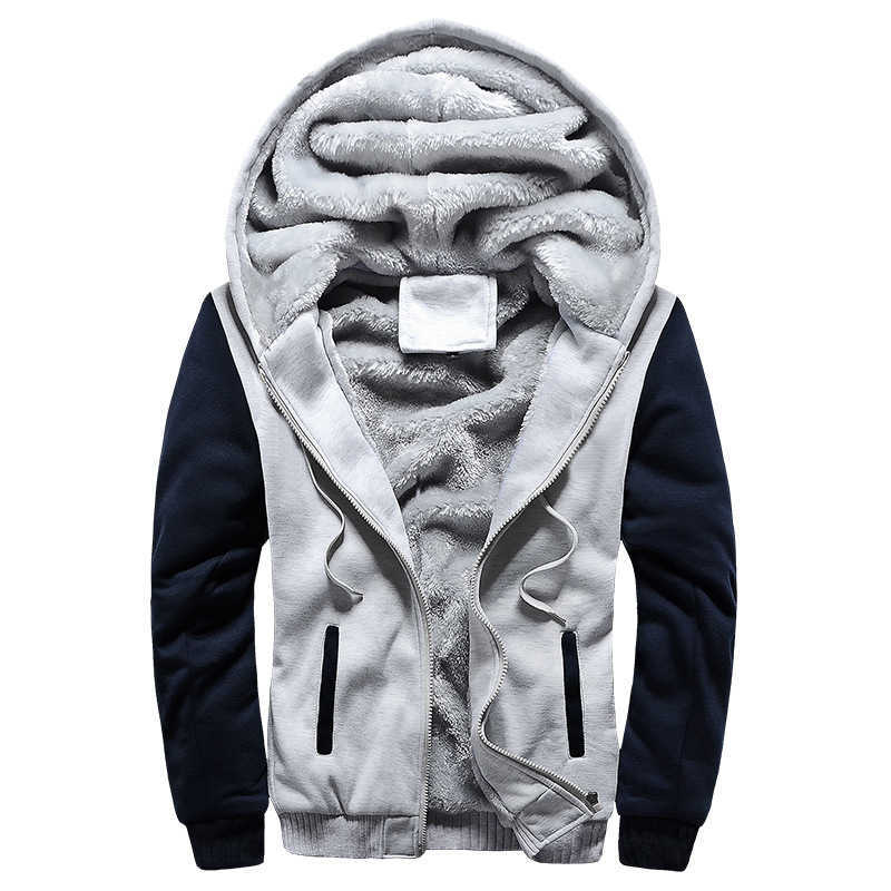 Men Hoodies Winter Thick Warm Fleece Zipper Men Hoodies Coat Sportwear Male Streetwear Hoodies Sweatshirts Men 4XL 5XL 211018