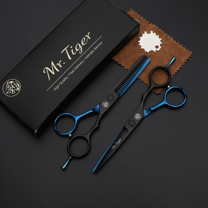 Hair Scissors 5.5 6.0 Black Japan Professional Hairdressing Barber Thinning Scissor Hairdresser Haircut Shears Set