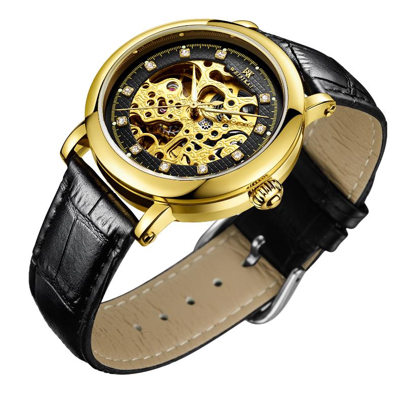 Men's Mechanical Watch Black Leather Strap Hollow Out Men Wristwatches Top Male Relogio Masculino, Black white gold
Men's Mechanical Watch Black Leather Strap Hollow Out Men Wristwatches Top Male Relogio Masculino, Black white gold