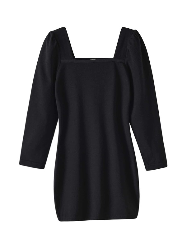 Girls Solid Fitted Dress SHE