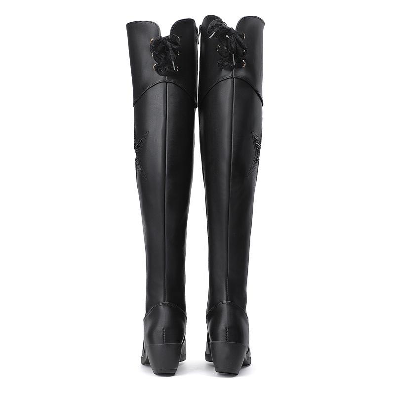 Boots Women's Autumn And Winter 2021 Products Fashion Black Diamond Decoration Comfortable Lining Over The Knee