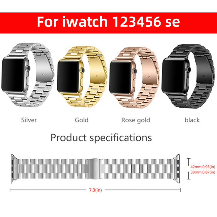 Suitable For iWatch SE Metal Bands Apple 2 3 4 5 6 Three-bead Stainless Steel Watch Band Chain Bracelet Straps, Black;brown
Suitable For iWatch SE Metal Bands Apple 2 3 4 5 6 Three-bead Stainless Steel Watch Band Chain Bracelet Straps, Black;brown