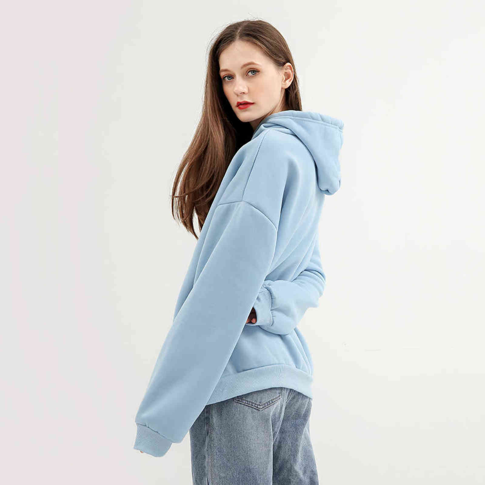 Oversized Hooded Sweatshirts Women Black Hoodie Women's Sweatshirt Hoodies Ladies Long Sleeve Casual Warm Pullover Clothes 211103