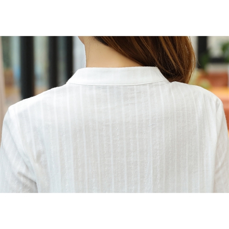 Summer Fashion Embroidery Office Lady Shirt Women Blouse Long Sleeve Clothing Plus Size Tops Blusas D839 30 210506