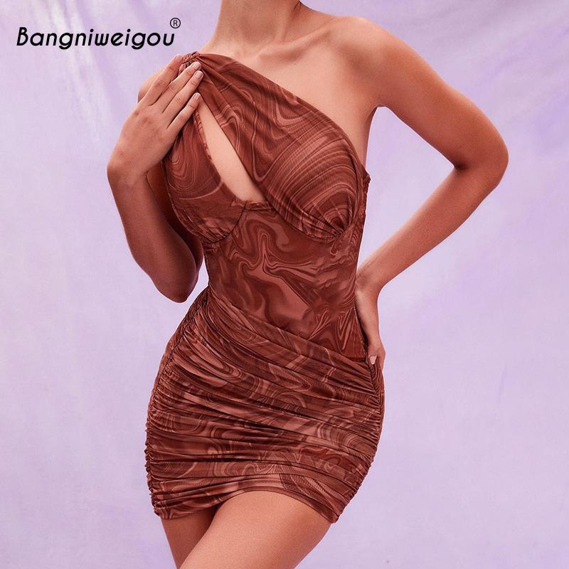 Casual Dresses Bangniweigou Hollow One-shoulder Bandage Party Dress For Women Summer Backless High Waist Vestidos Night Club, Brown
Casual Dresses Bangniweigou Hollow One-shoulder Bandage Party Dress For Women Summer Backless High Waist Vestidos Night Club, Brown