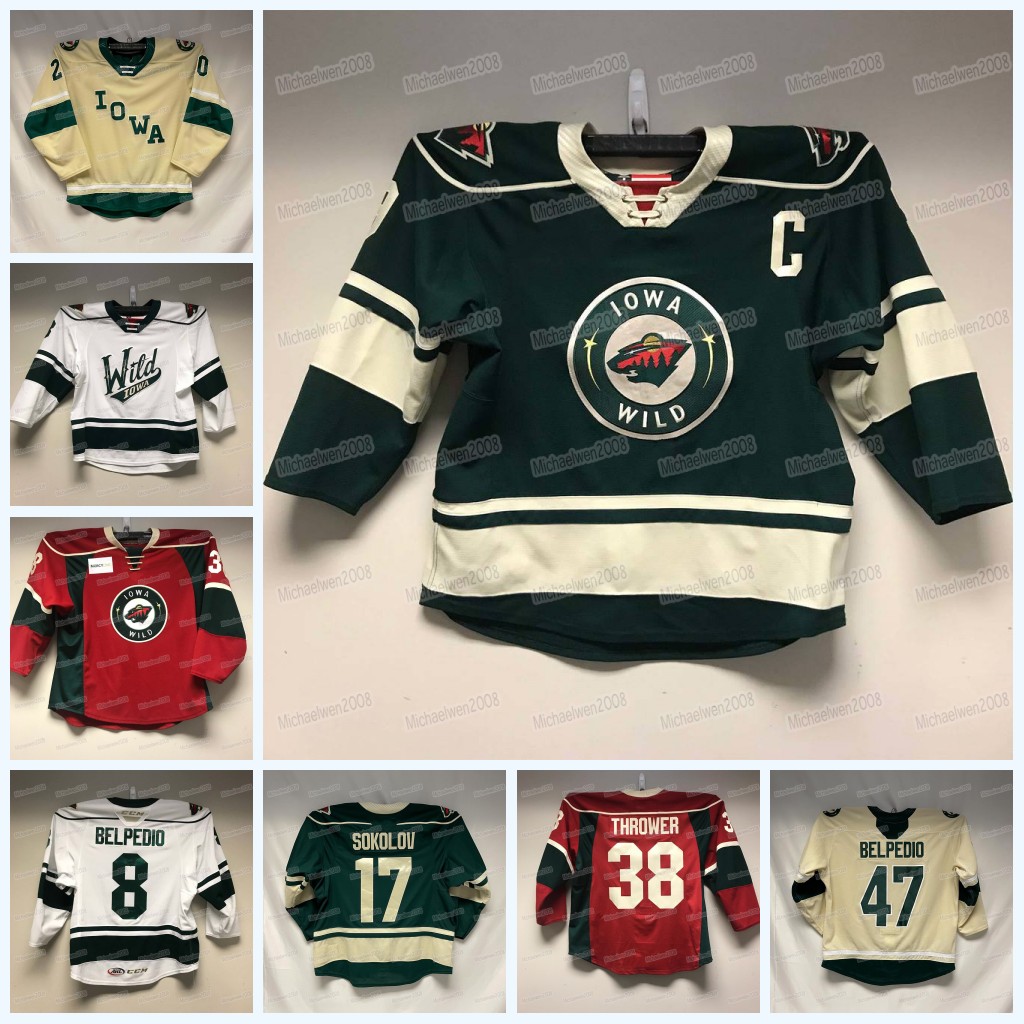 Iowa Wild Hockey Jersey AHL Cody McLeod Nathan Sucese Dominic Turgeon Jon Lizotte Mitchell Chaffee Connor Dewar Mason Shaw Adam Beckman Kyle Rau, Black;red
Iowa Wild Hockey Jersey AHL Cody McLeod Nathan Sucese Dominic Turgeon Jon Lizotte Mitchell Chaffee Connor Dewar Mason Shaw Adam Beckman Kyle Rau, Black;red