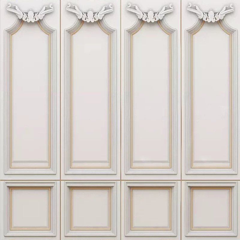 Custom 3D Mural Wallpaper European Style Living Room Bedroom TV Background Home Decoration White Plaster Wall
