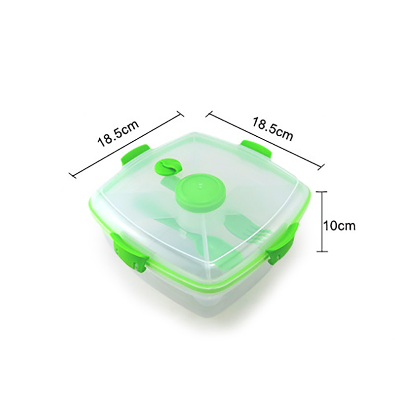 Vegetable Fruit Salad Box Eco-friendly Lunch with Tableware Portable Food Container for Picnic School Office 210423