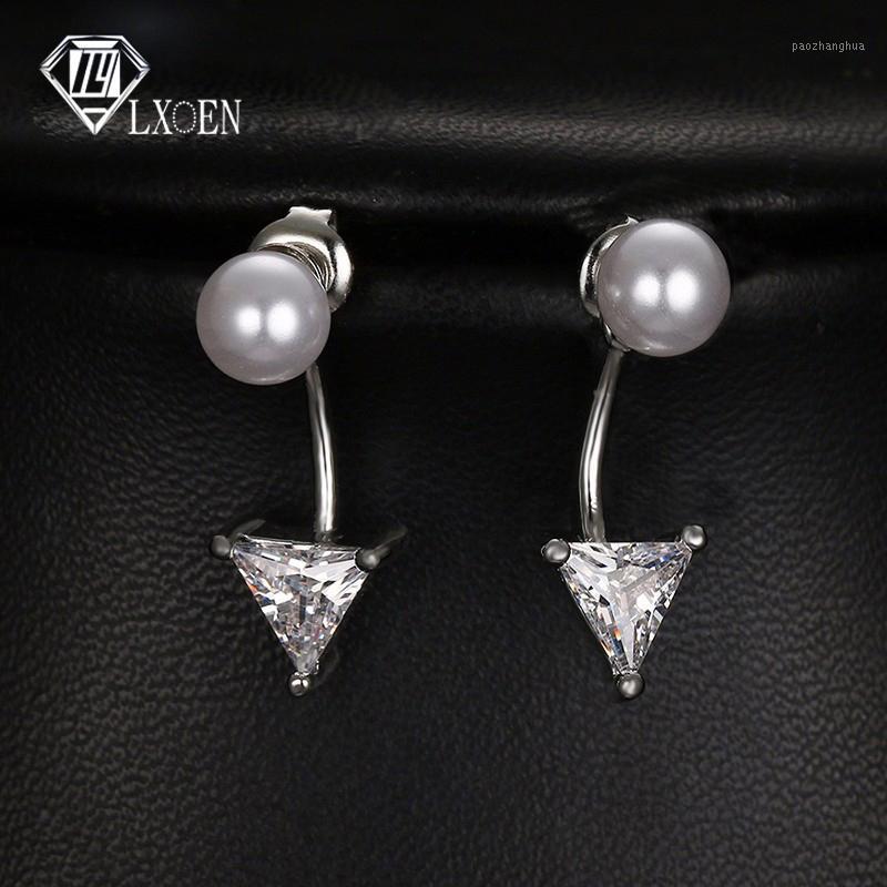 Stud LXOEN Fashion Triangle Pearl Women Earrings With Cubic Zircon Round Earring For Wedding Brincos, Golden;silver
Stud LXOEN Fashion Triangle Pearl Women Earrings With Cubic Zircon Round Earring For Wedding Brincos, Golden;silver